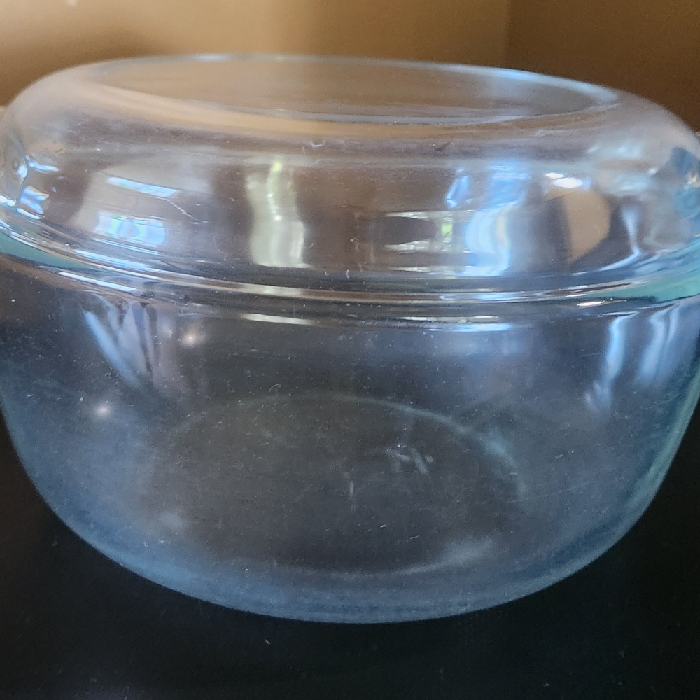 Pyrex de Corning 454 Vintage clear glass casserole dish W Lid